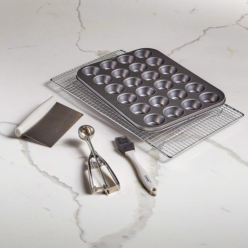 husMait Premium Quality Mini-Muffin Pan, Baking Sheet, and Cooling Rack. For Baking Mini Cupcakes, Muffins, Bite Size Tarts, Cookies. Non-Stick, Dishwasher Safe, Oven Safe (Muffin Pan) - Image 5